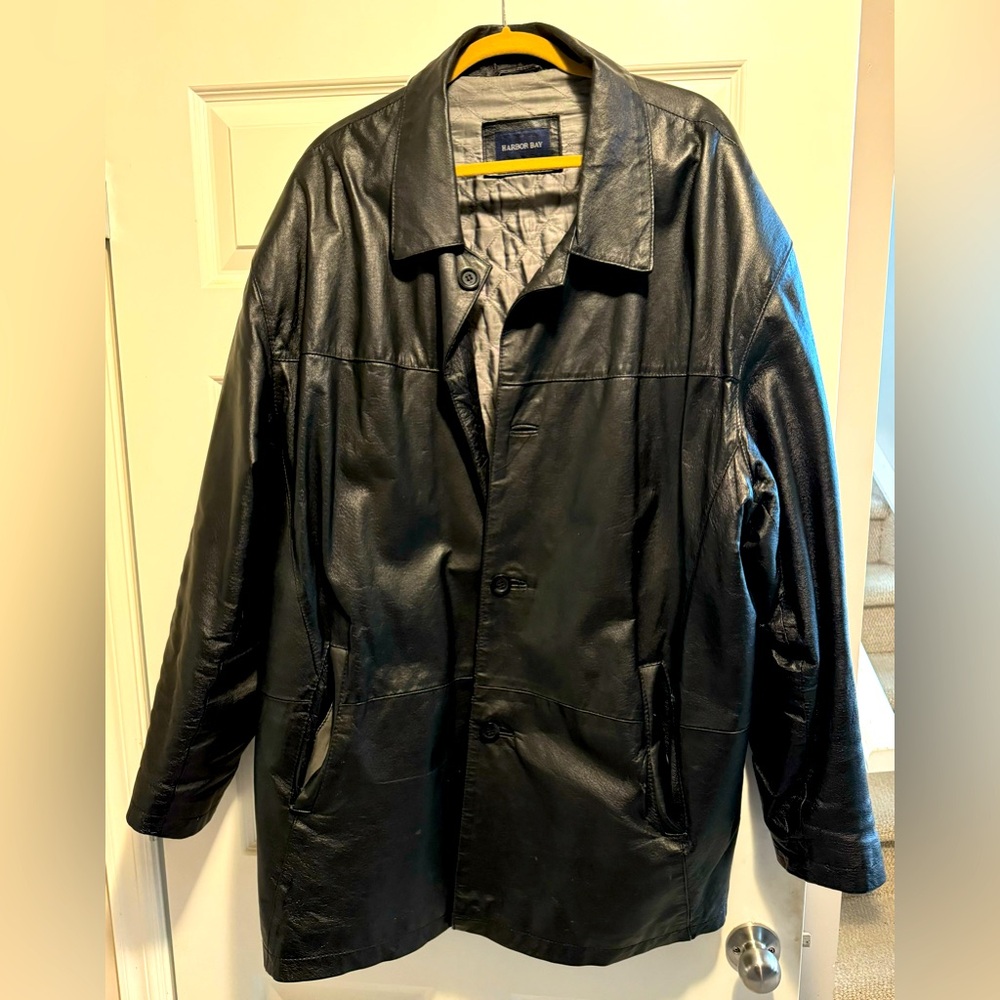 🧥 Big & Tall Harbour Bay Leather Coat - 3XLT - $150 CAD 🕶️